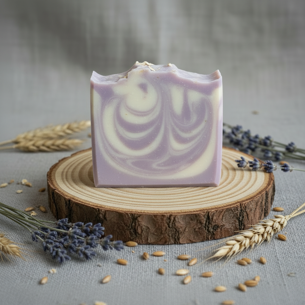 Lavender Oatmeal Soap - White & Lavender