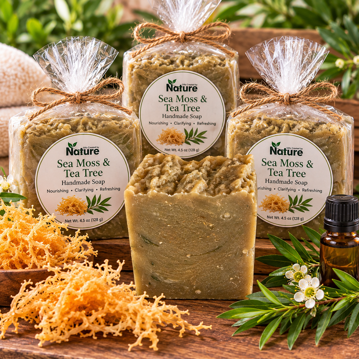 Sea Moss & Tea Tree Handmade Soap | Cold Process Soap