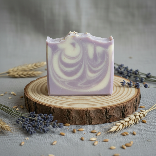 Lavender Oatmeal Soap - White & Lavender